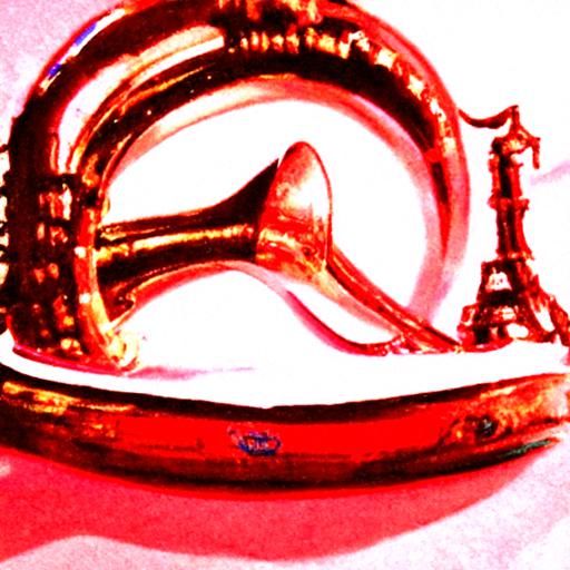 Elegant French Horn Musical Instrument