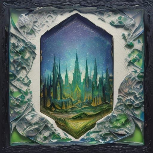 Cathedral Landscape in Neo-Impressionist Style