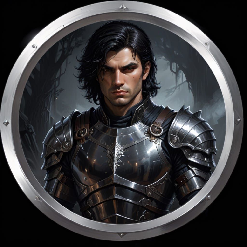 Brooding Knight in Chrome Armor: D&D Art