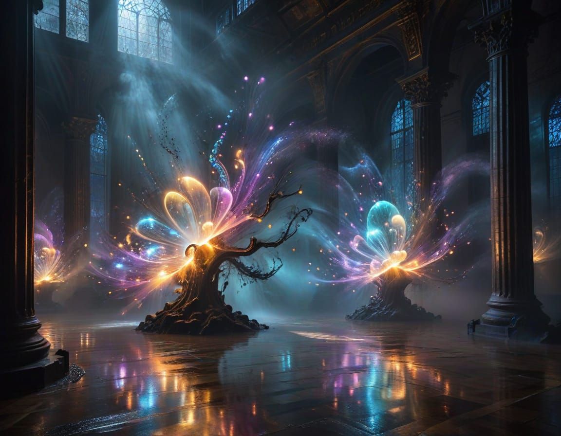 close up Create a mesmerizingly surreal scene painted with s...