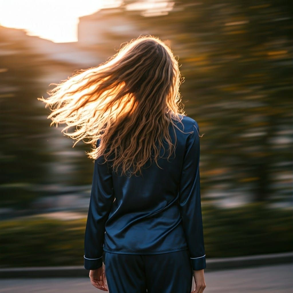 Woman Defying Gravity in Dreamlike Motion Blur