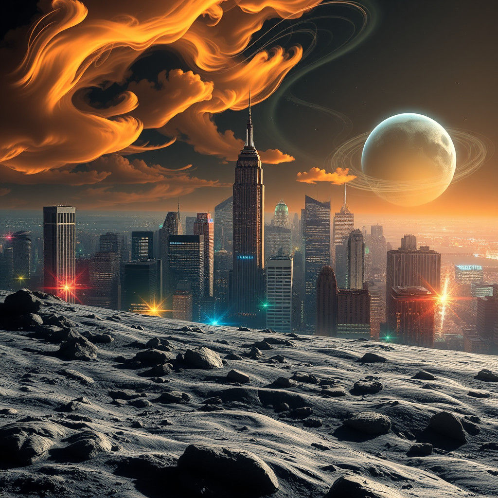 New York City on the Moon: A Dreamlike Vision