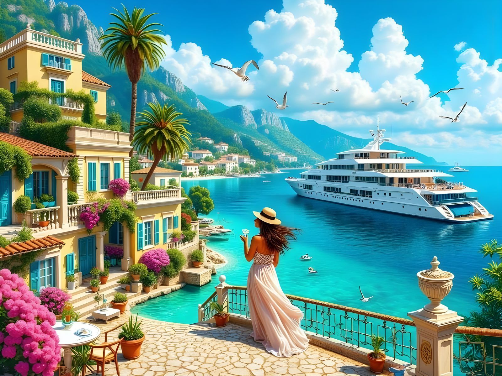 Mediterranean Coastal Scene