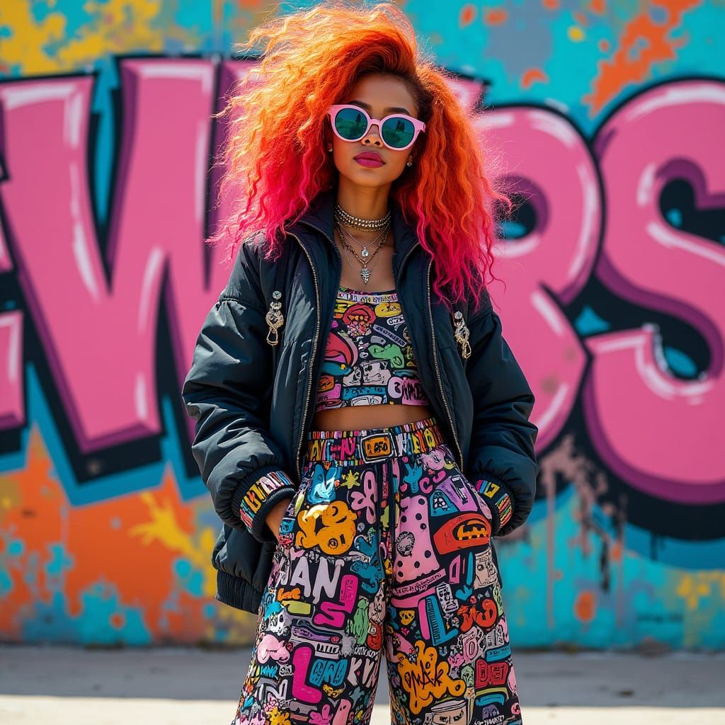 Confident Street Fashion in Neon Colors