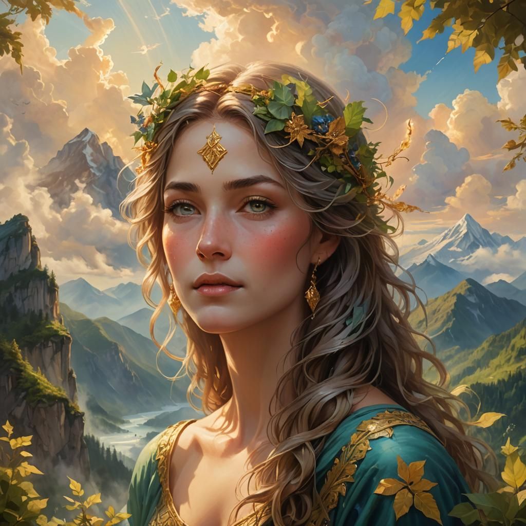 Golden Mother Earth Close-Up: A Photorealistic Masterpiece