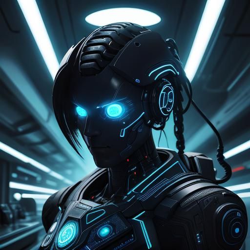 Cyberpunk Sensor in Neon Lit Lab: Macro Shot