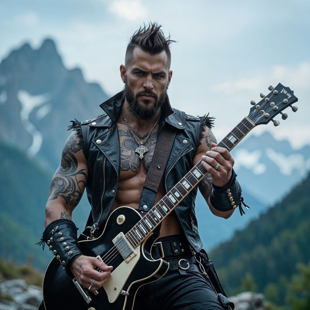 Epic Fantasy Rocker Barbarian in Cinematic Style