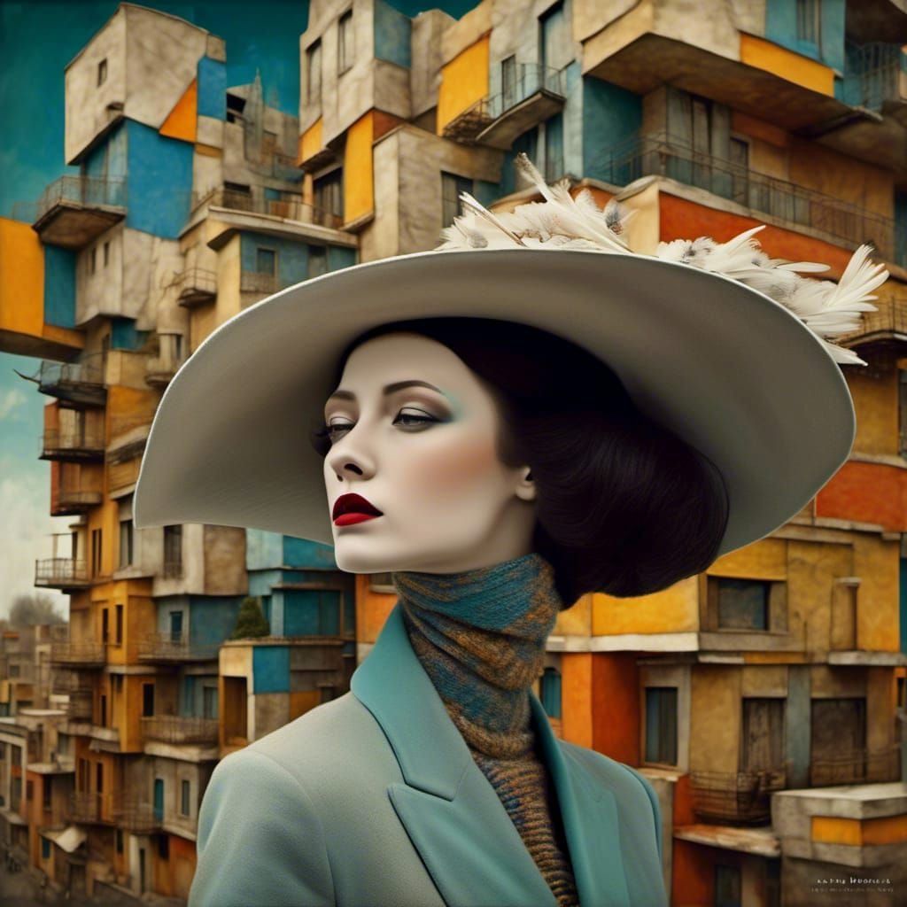 Polychromatic Cityscape in Abstract Matte Painting