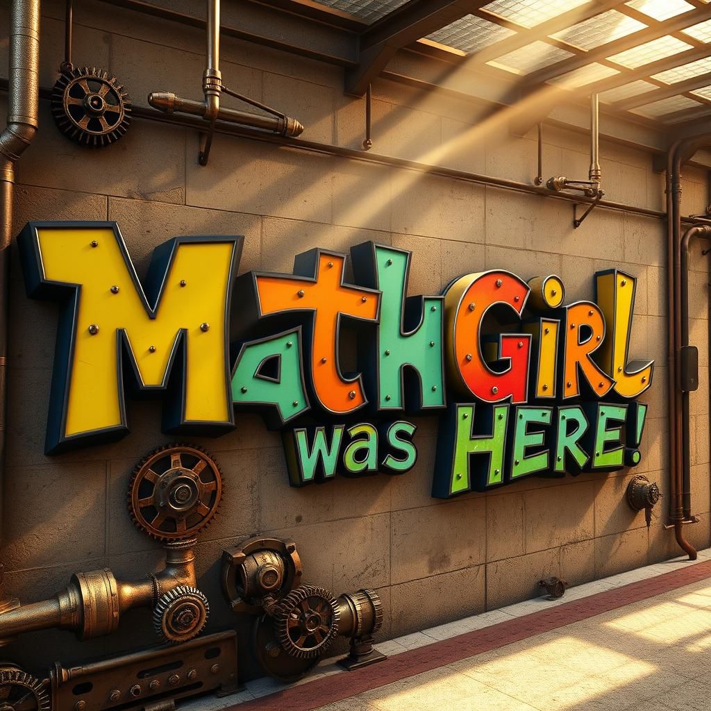 Steampunk Graffiti Art on Industrial Wall