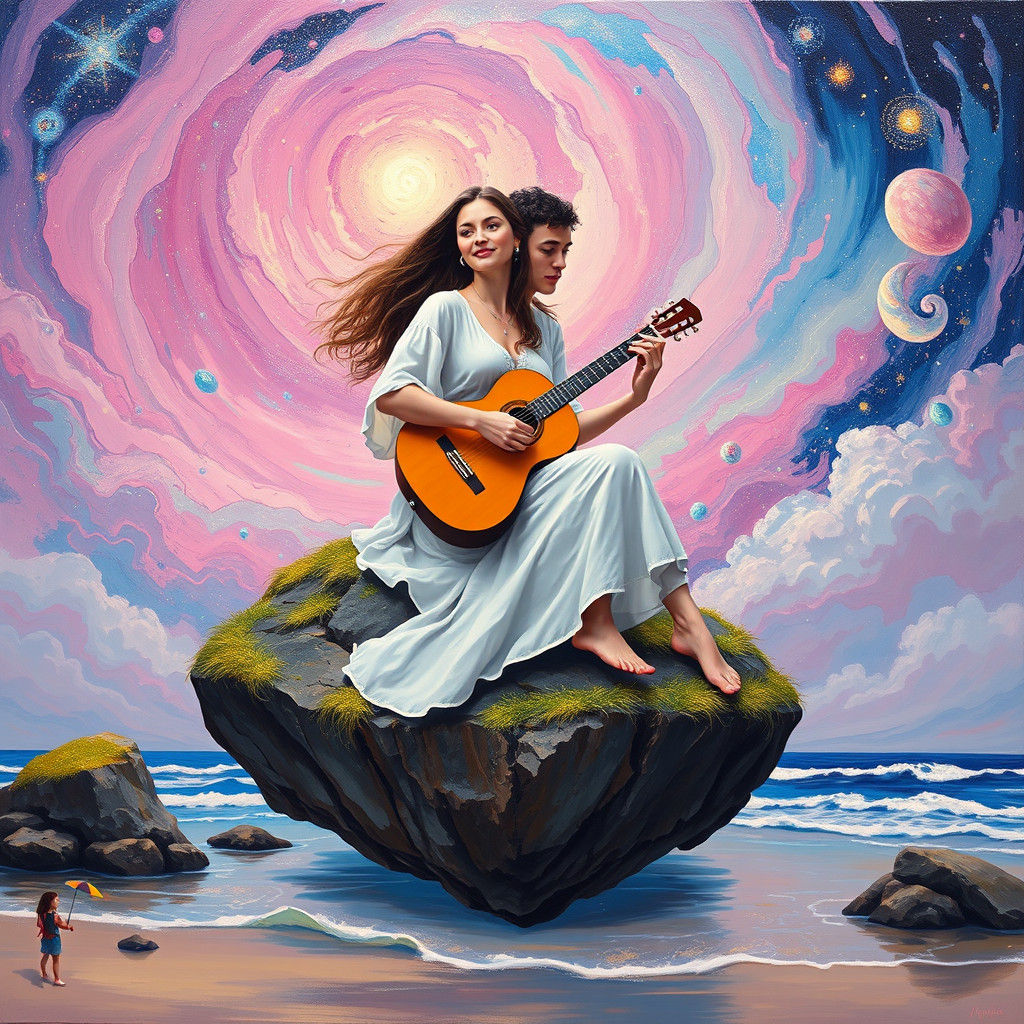 Enchanted Guitar Serenade on Floating Island