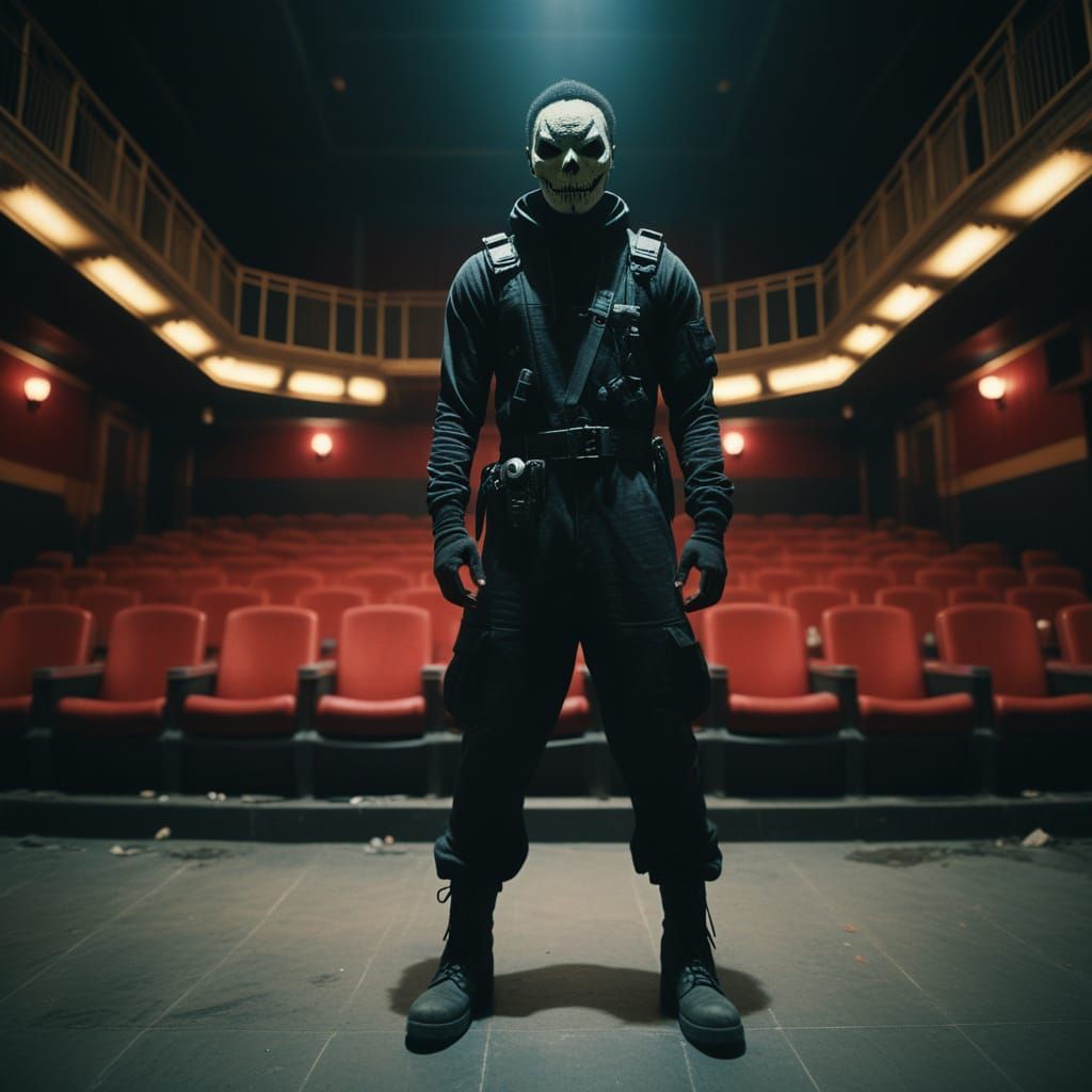 Ethereal Horror Enthusiast in Crimson Theater