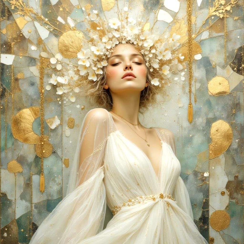 Mystic Bride with Hourglass in Pastel Tones