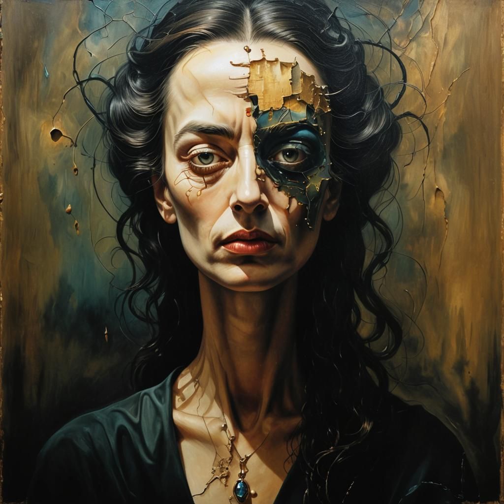 Surreal Portrait in Oil with Vivid Colors