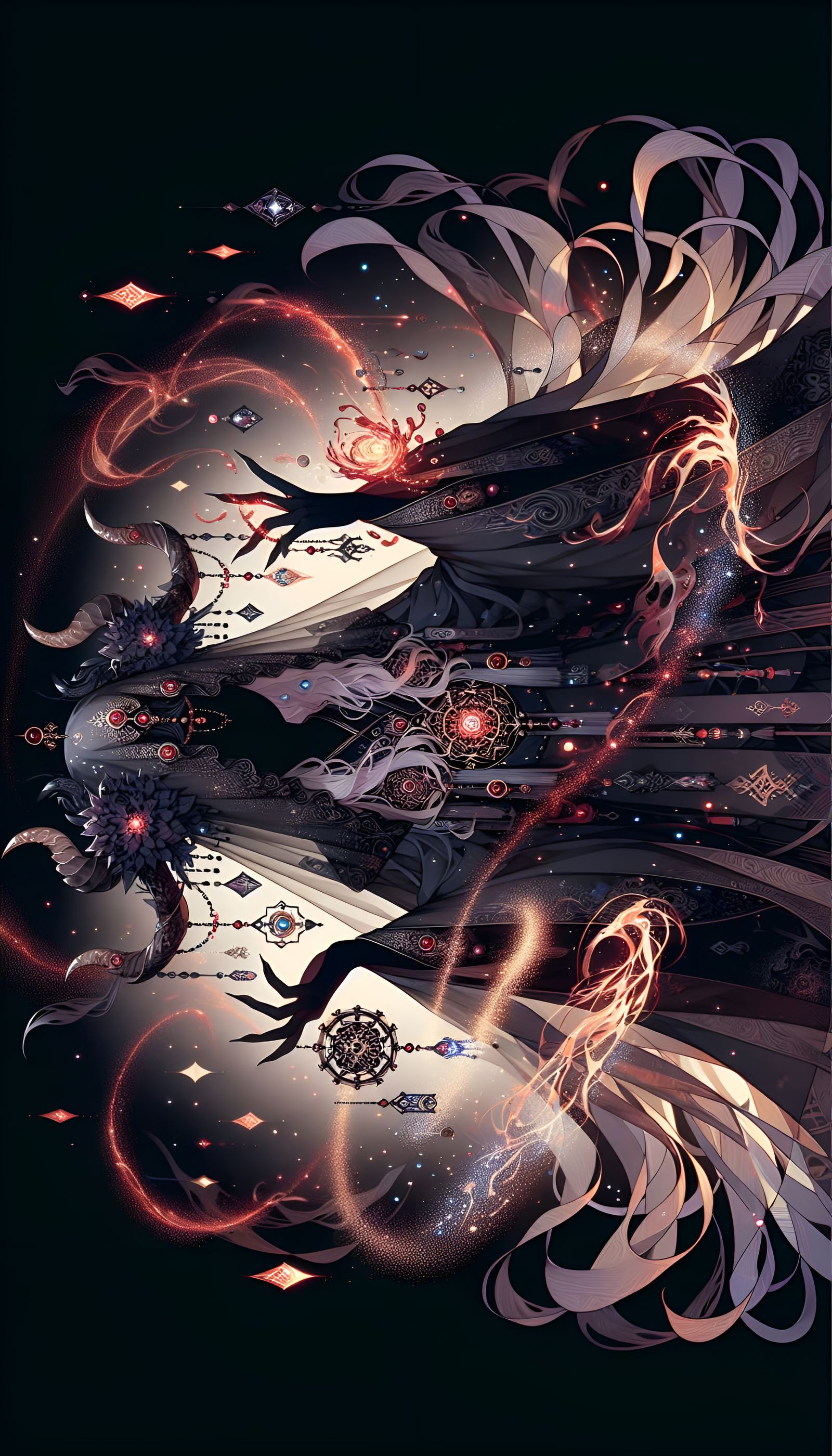 Mesmerizing Dragon Dancer in Fantasy Anime Style