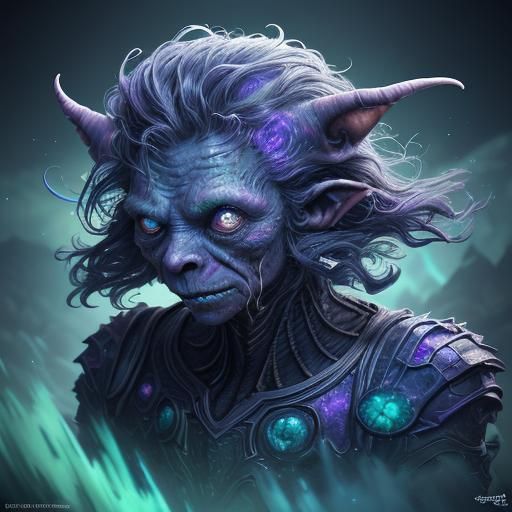 Hyperrealistic Glitch Goblin in Detailed 3D Render