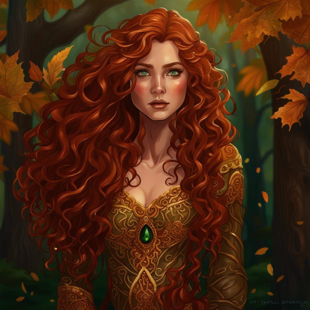 Autumn Goddess in a Magical Landscape