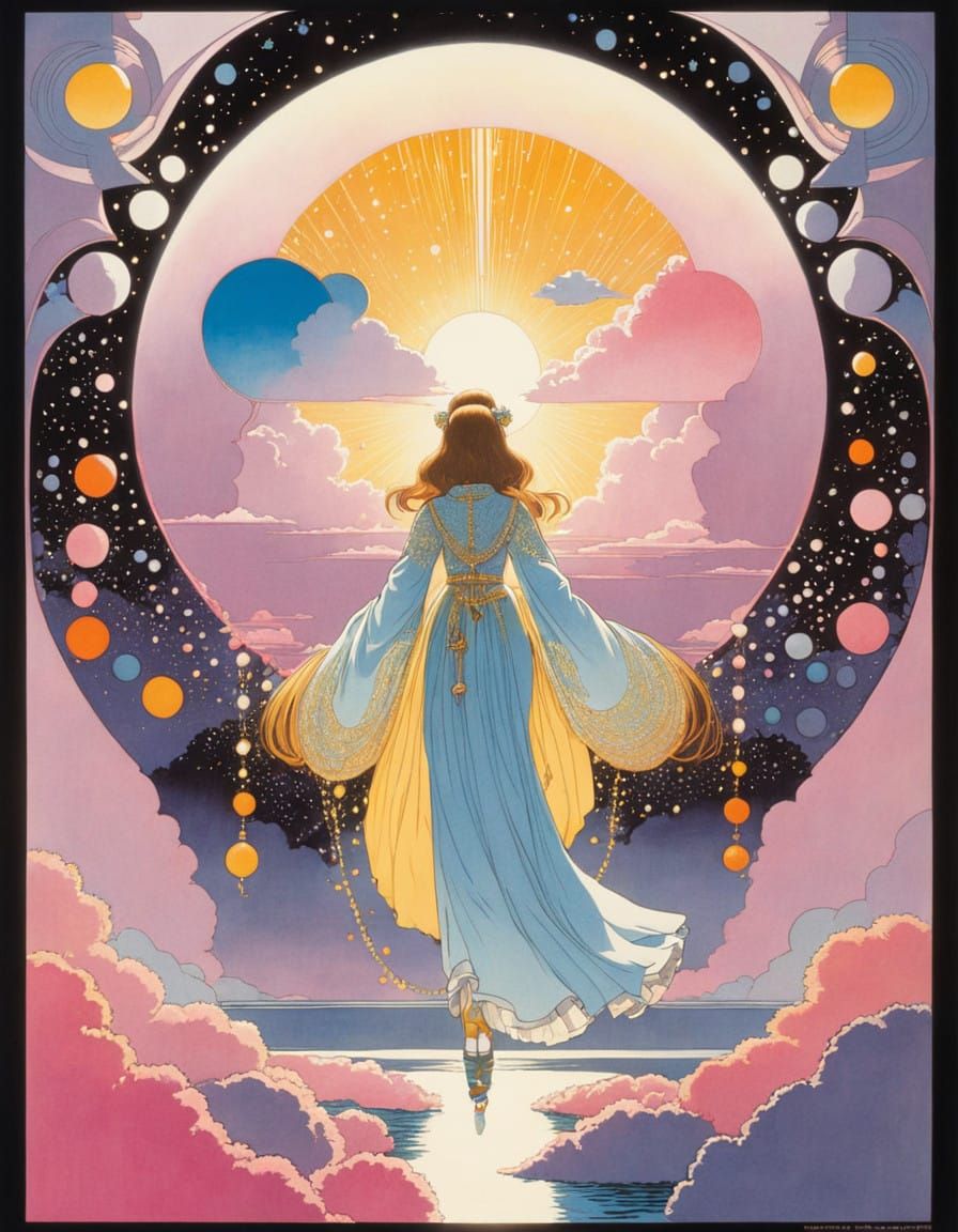 contrasting, early 1970s, starched