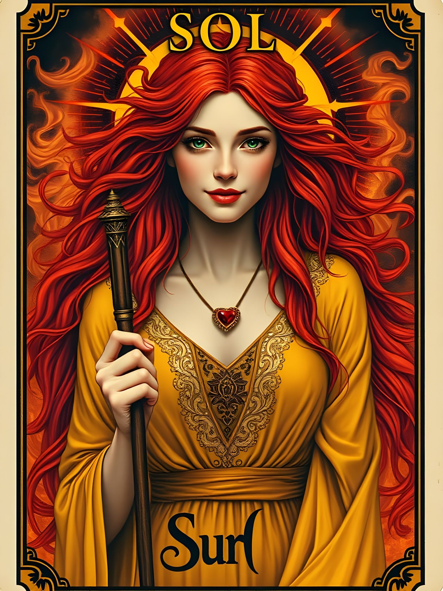 Magnificent Norse Goddess Illuminated by Solar Flare