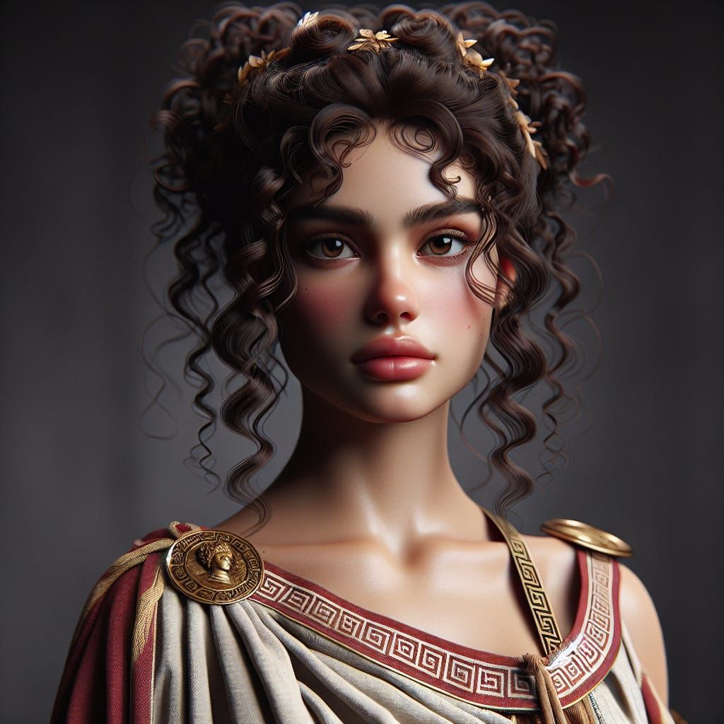Greek Muse Polyhymnia in Traditional Regalia