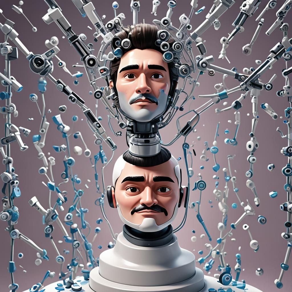 Mass Shaving Machine: Pixar-Style 3D Digital Art