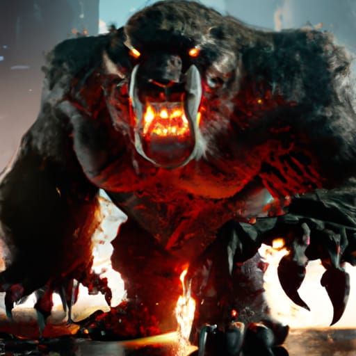 Bloody Monster Unleashed: A Dark Fantasy Concept Art