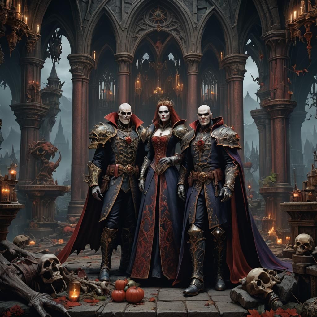 Warhammer Vampire Counts Married Couple in Matte Painting