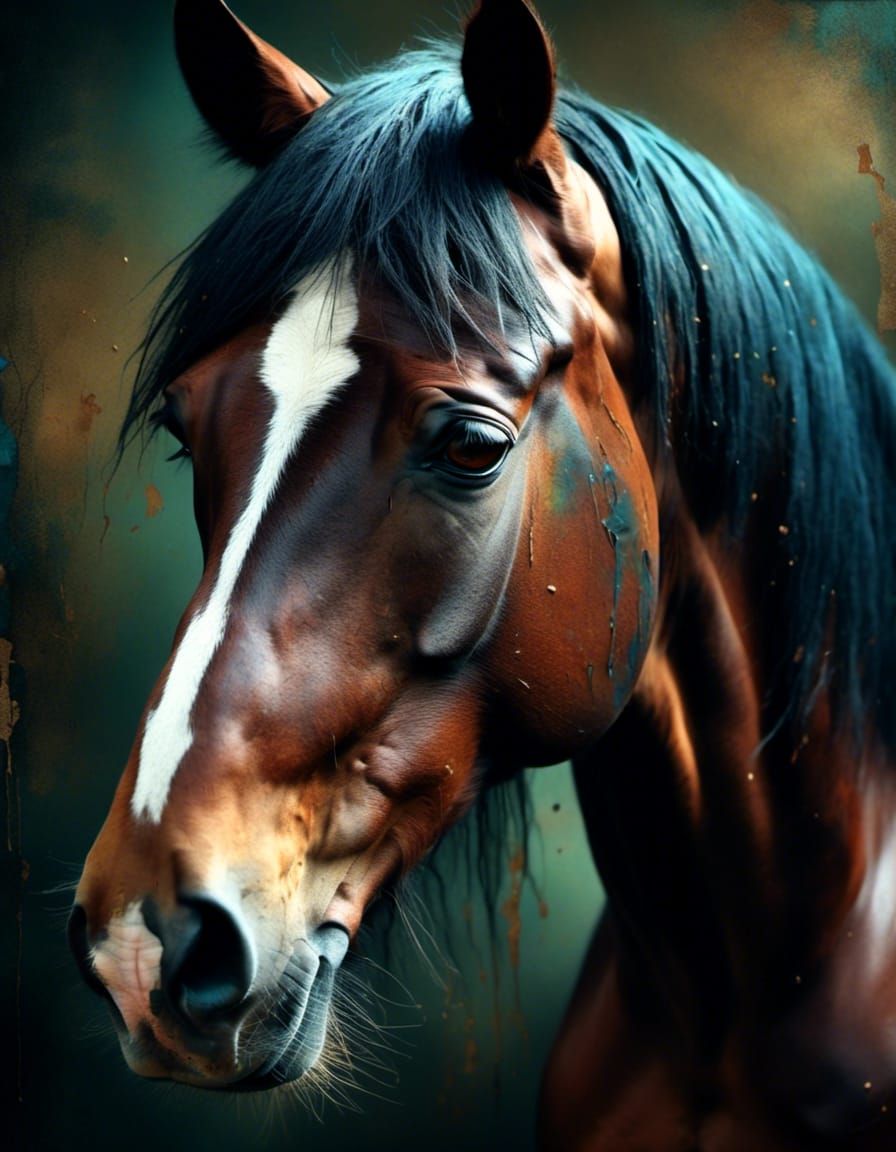 HEAD HORSE , Close up portrait, ambient light, Nikon 15mm f/...