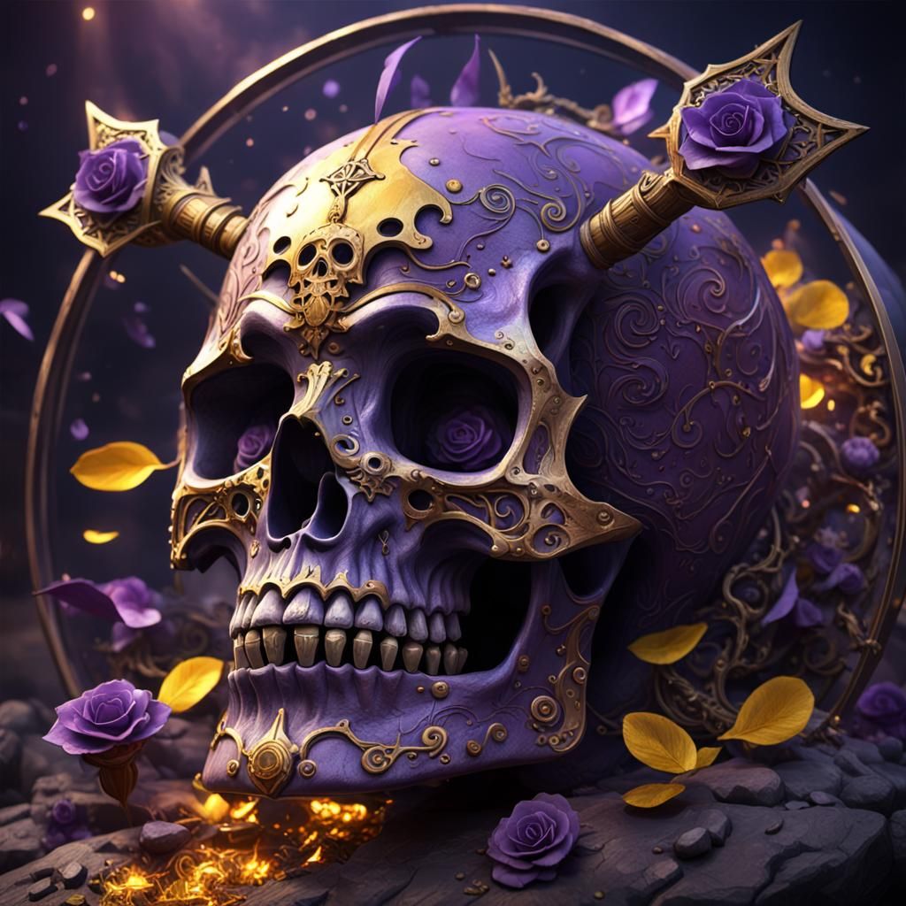 Rock and Roll Skulls in Dark Fantasy Art