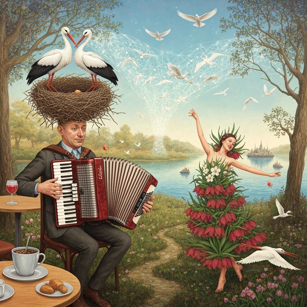 Surreal Accordionist Utopia at Galaxy's End