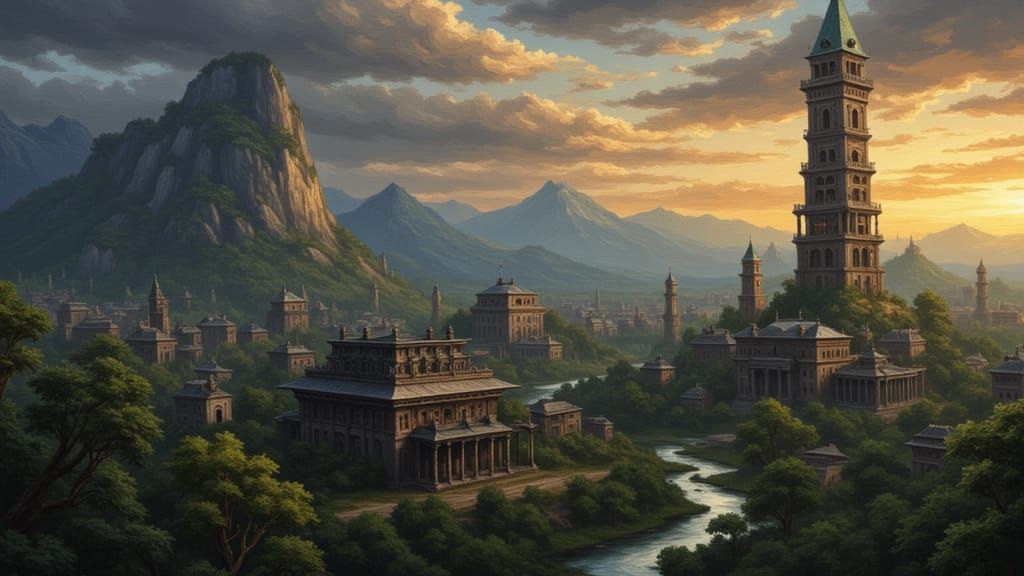 Lush Jungle Scene as Impasto Painting