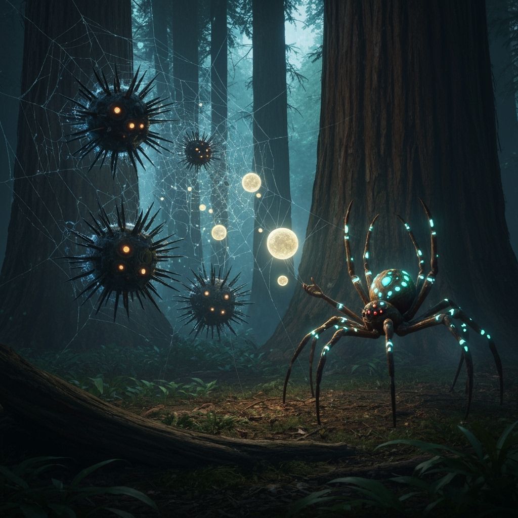 Shaman Spider Harvests Good Dreams in Mystical Forest