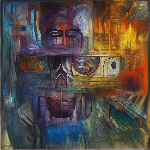 Surreal Evolution: Impressionist Cubist Gothic Art