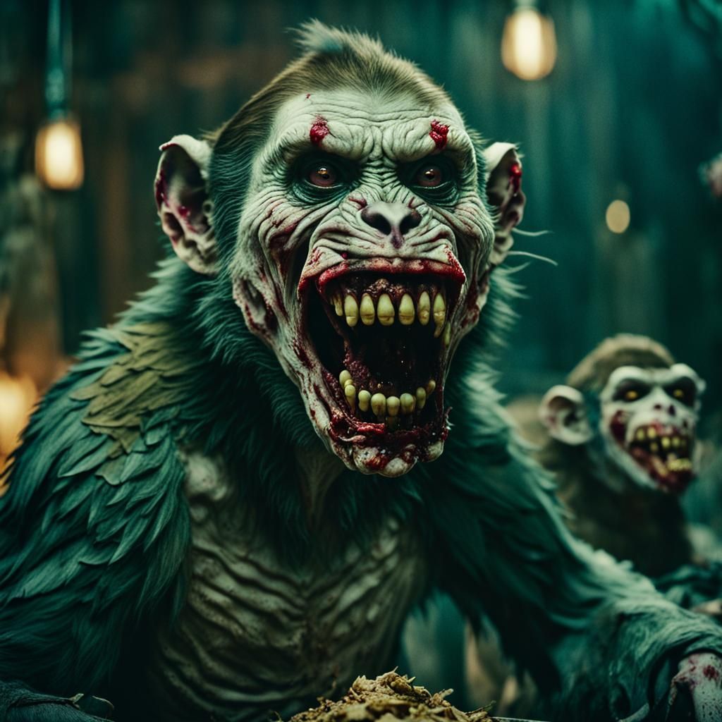 Disturbing Zombie Monkey Clown Toddlers Feast