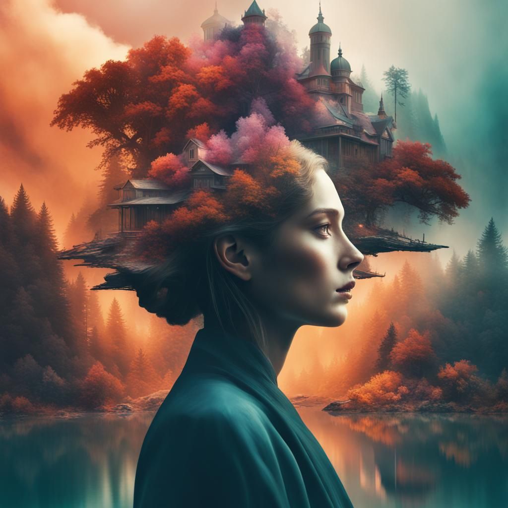 Magical Double Exposure in Polychromatic Colors