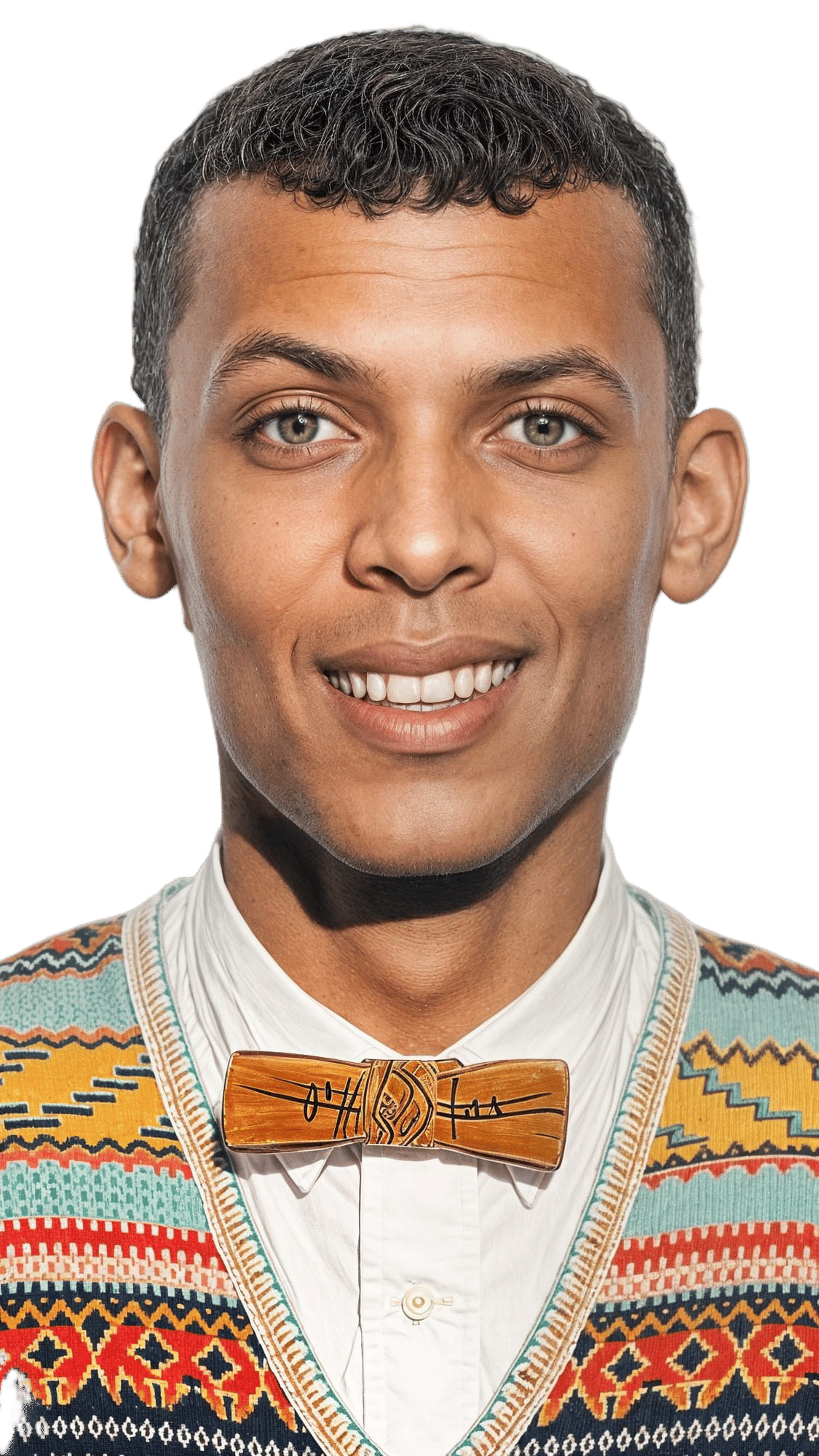 Stromae Composes a Melody on a Vintage Stringed Instrument