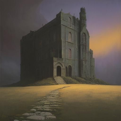 Surrealist Dream: Golden Hour in Oil Paint