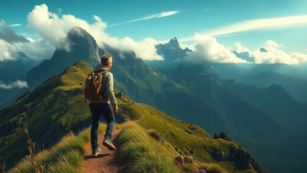 Breathtaking Mountain Wilderness in Cyberpunk Realism