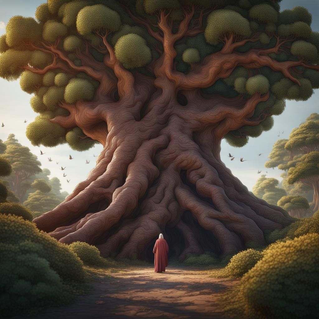 Tree in the Shape of a Woman: Detailed Matte Painting