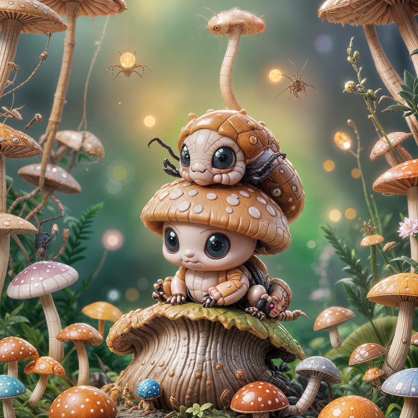 Chibi Scorpion Spider Creature in 3D Anime Style