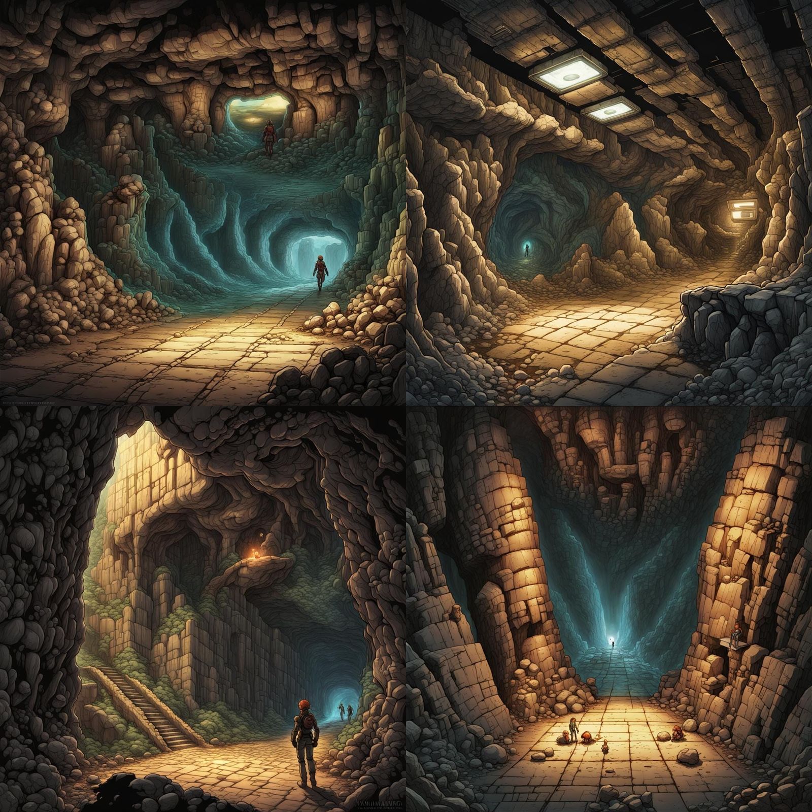 Alien Cave Tile Map in Manga Style