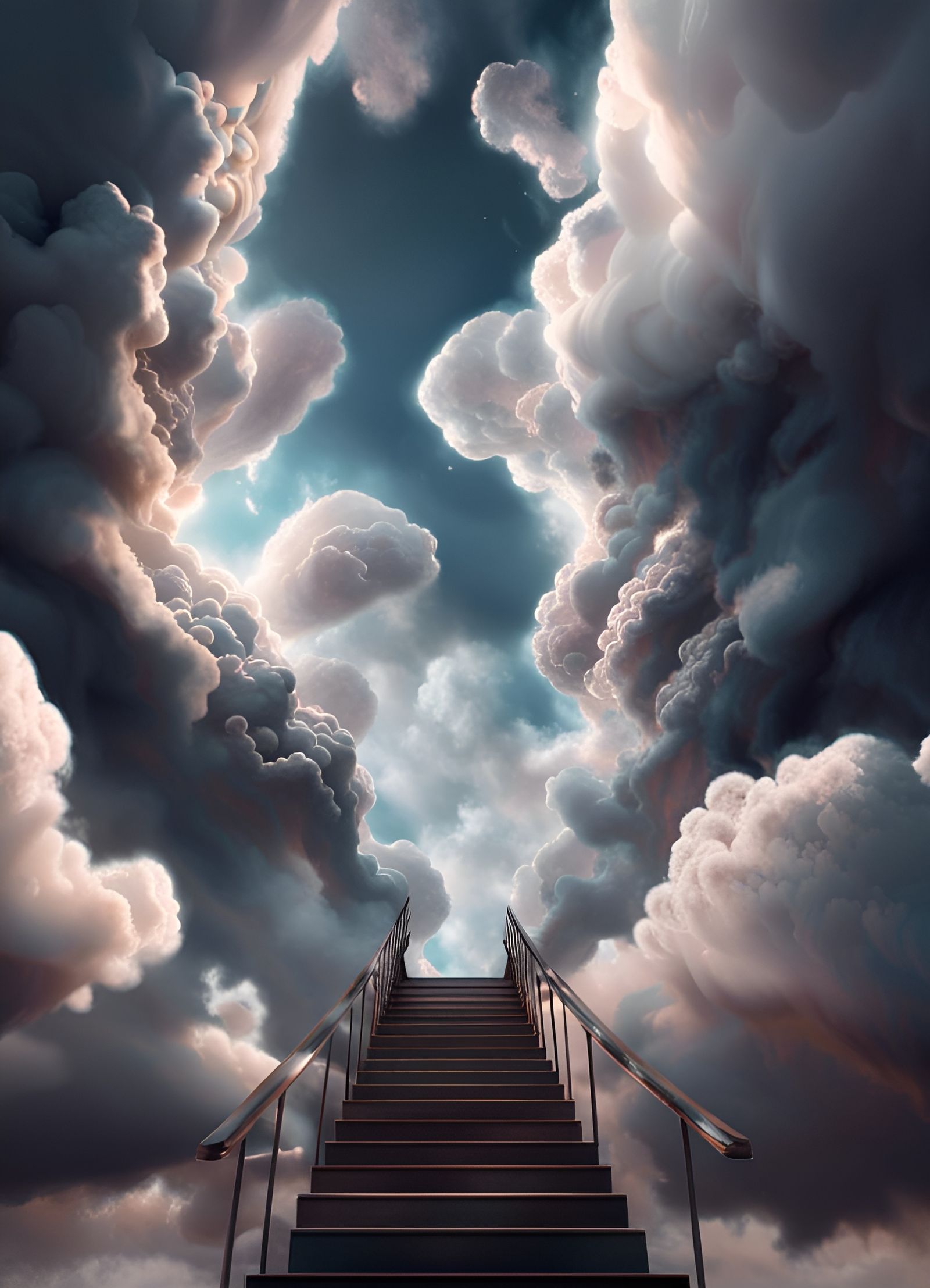 Dramatic Sky with Bizarre Clouds in 3D Render