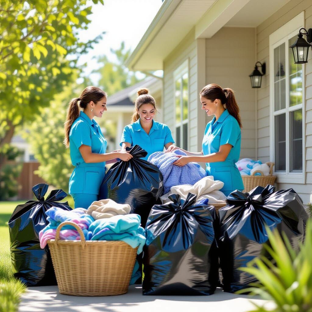Laundry Service Collects Large Load From Suburban Home