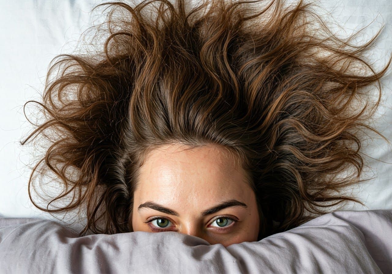 Disheveled Woman in Bed: Painterly Portrait
