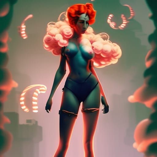 Neon Pinup with Cotton Candy Balloons