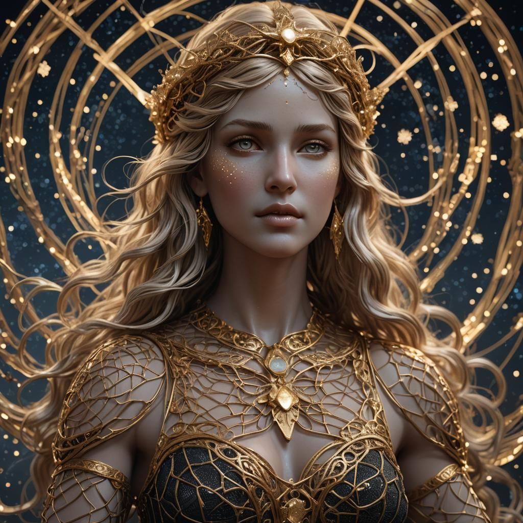 Aphrodite Wire Sculpture in Starry Night