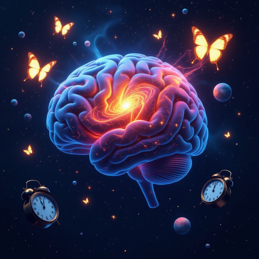Brain Galaxy: A Surreal Cosmic Transformation