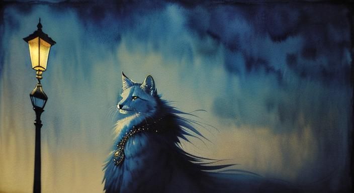 Regal Woman in Ermine Furs: Symbolist Watercolor