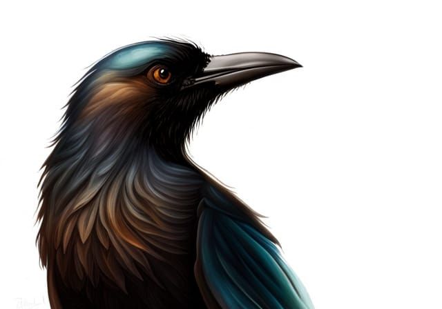 Clockpunk Crow Splash Art with Airbrush Effects