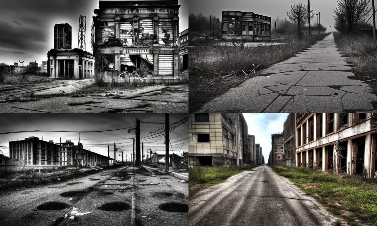 Eerie Abandoned City Landscape