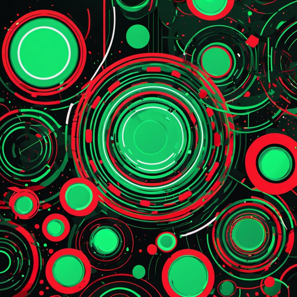 Geometric Abstraction in Neon Red Box